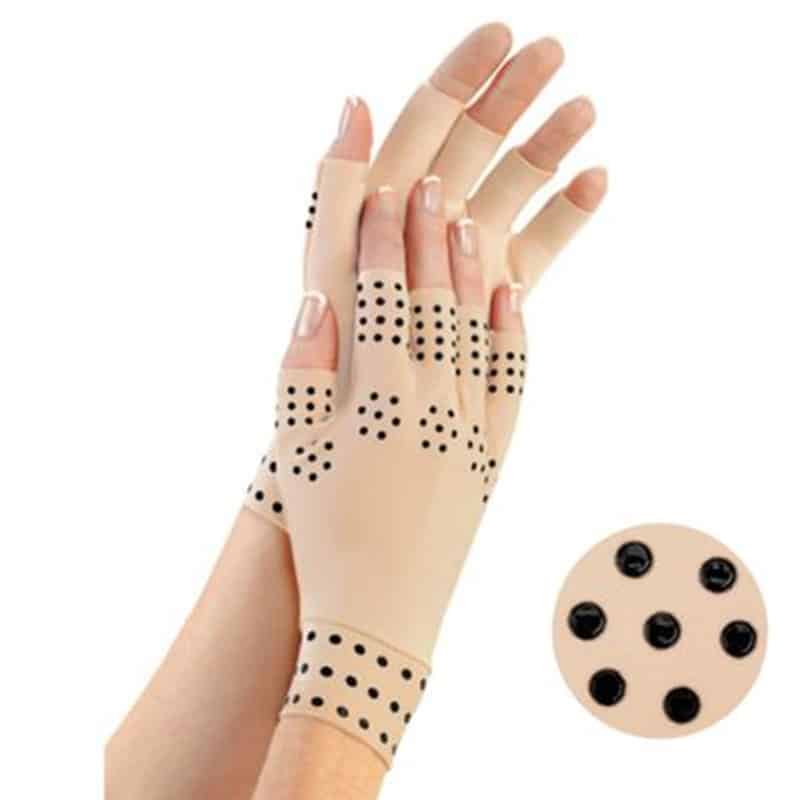 1 Pair Magnetic Therapy Gloves Hand Massage Fingerless Gloves Arthritis ...