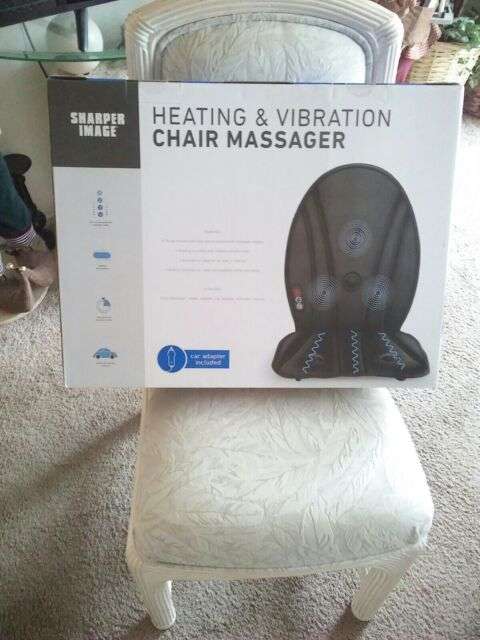 AUTHENTIC " SHARPER IMAGE"  HEATING ^ VIBRATING CHAIR MASSAGER