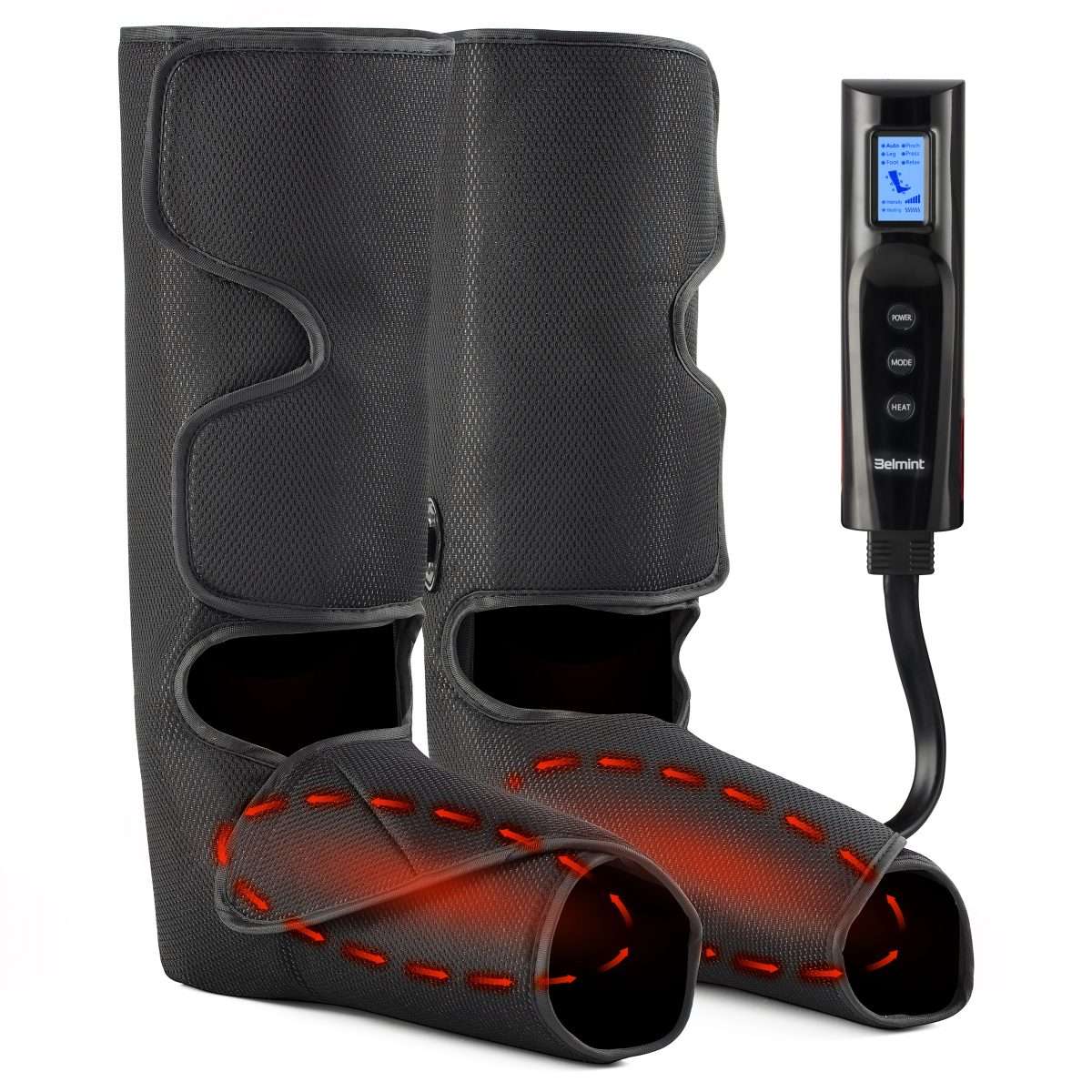 Belmint Leg and Foot Air Compression Massager with Heat and 6 Modes ...