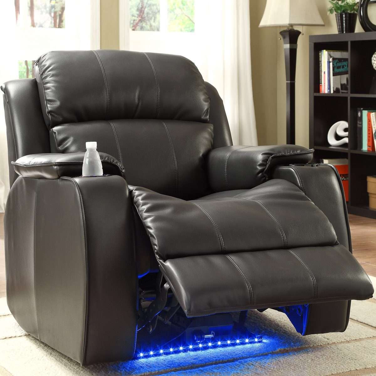 Woodhaven Hill Jimmy Power with Massage, LED and Cup Holder Recliner ...